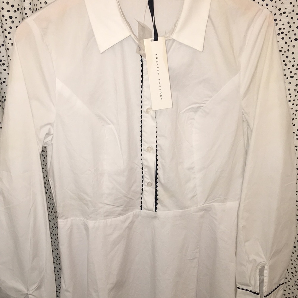 COPY - Anthropologie white button up dress NWT